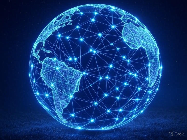 Global Bitcoin network connectivity visualization